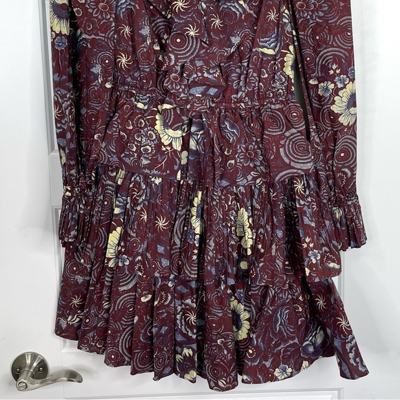 ULLA JOHNSON Lola Floral Cotton Ruffle Mini Dress NEW Heliotrope Size 8 - Picture 6 of 16